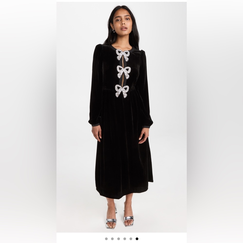 Saloni Camille Bows Dress Size 10